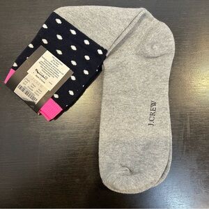 J.Crew Women’s Dress Socks Grey Pink Polka Dot